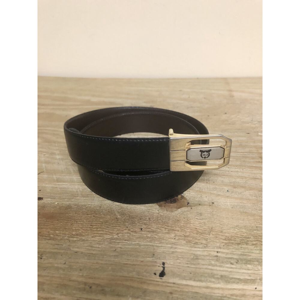 Christian Dior Belt Mens 34 Brown Leather CD Logo